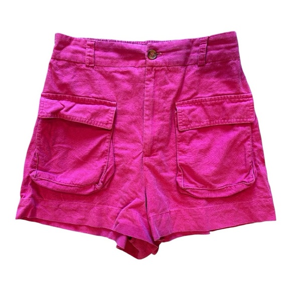 Farm Rio Linen Blend Pink Cargo Shorts M - Picture 3 of 10